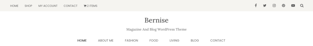 Bernise Feminine WordPress Theme Menus