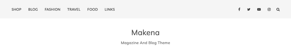 Makena Feminine WordPress Theme Menu