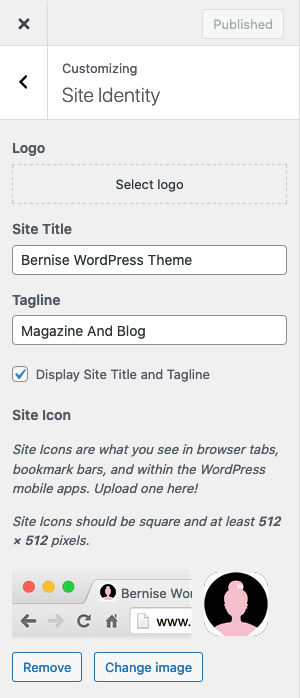 upload logo in WordPress